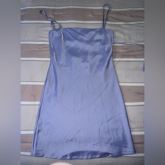 Satin Purple Mini Dress ThatsSoFetch - Picture 3 of 4